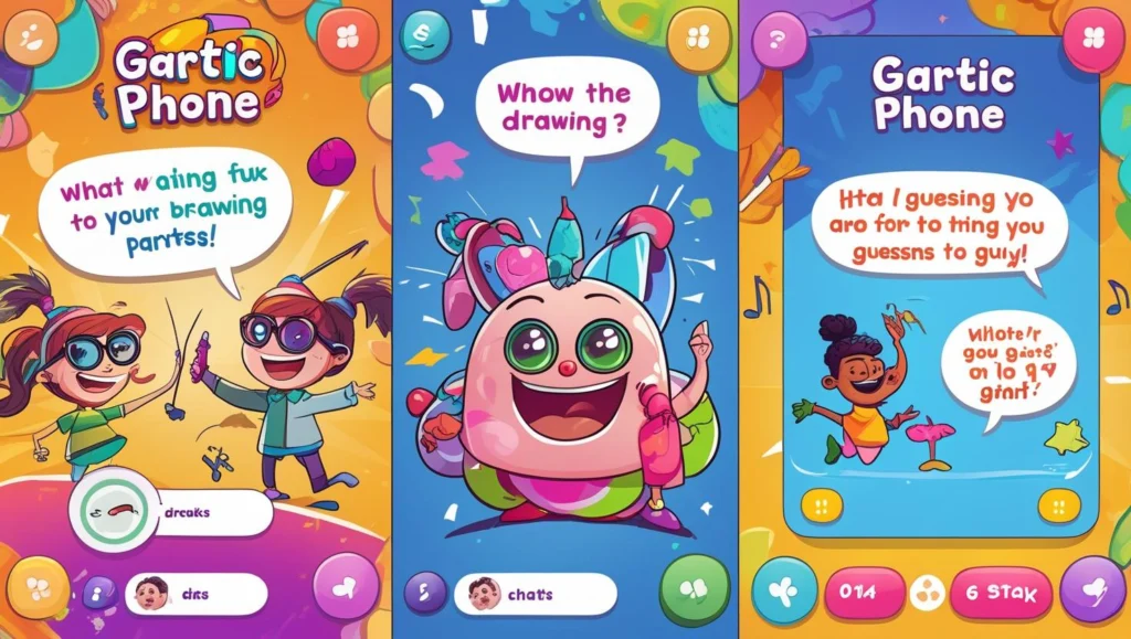 Gameplay screenshot from Gartic Phone, a creative browser party game