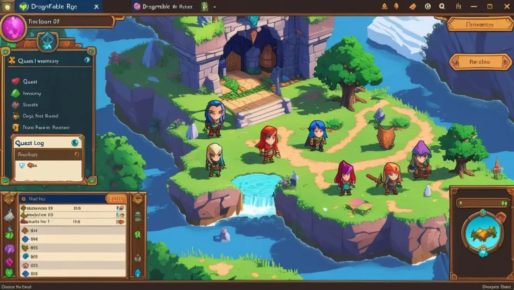 Screenshot of DragonFable, a web browser RPG