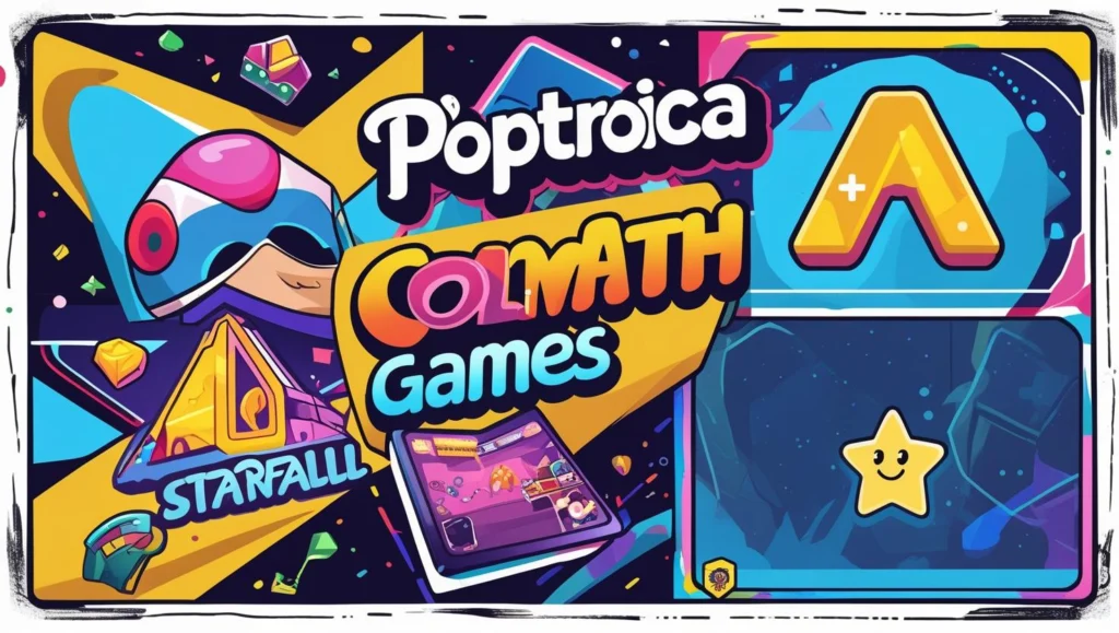 Collage of popular kids' browser games like Poptropica, CoolMathGames, and Starfall.