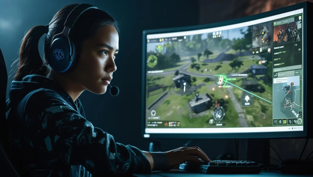 Player focused on strategic movements in a multiplayer browser game, analyzing the map and opponent positions.