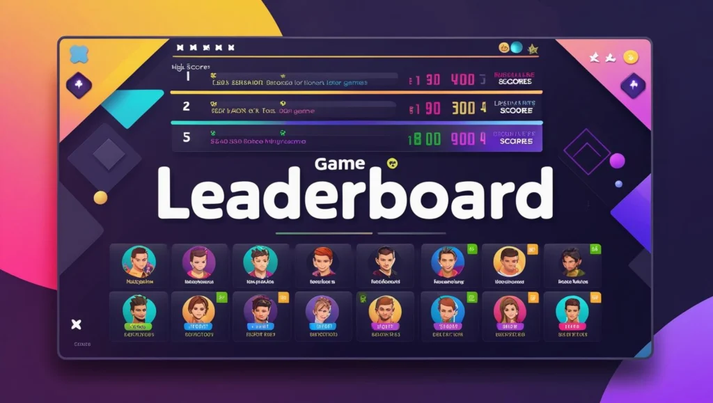 Leaderboard showing top scores in a multiplayer browser game like Krunker.io, highlighting competitive gameplay.