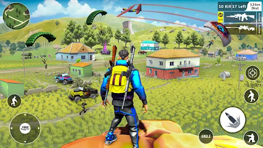 Battle Royale Arena map with players highlighted in a shrinking zone