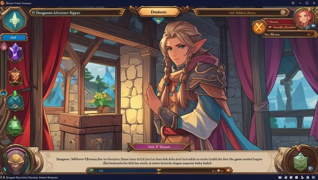 Screenshot of Dungeon Delver Chronicles, an online story-driven browser game