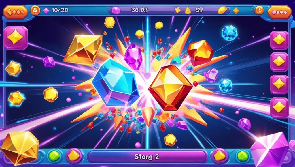 Screenshot of Gem Burst Mania, a top casual browser game