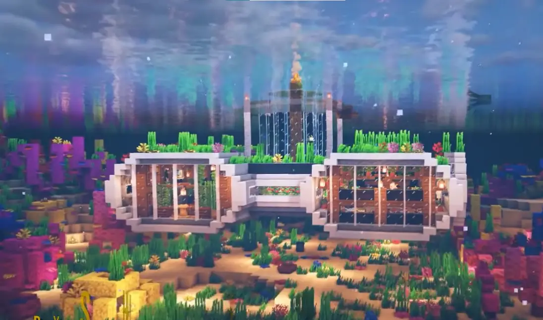 Player character building a house in Minecraft online