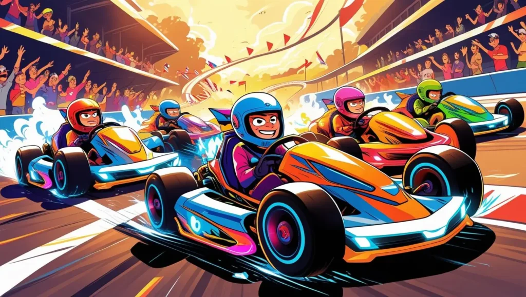 Screenshot of Nitro Kart Madness, a free online racing game