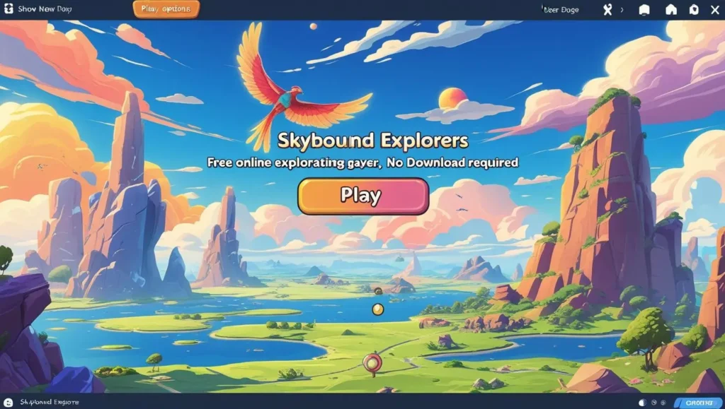 Screenshot of Skybound Explorers, a free online exploration game no download