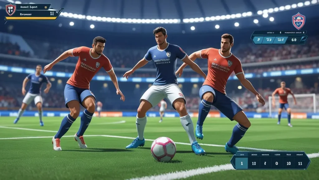 Screenshot of Soccer Striker League, a top sports browser