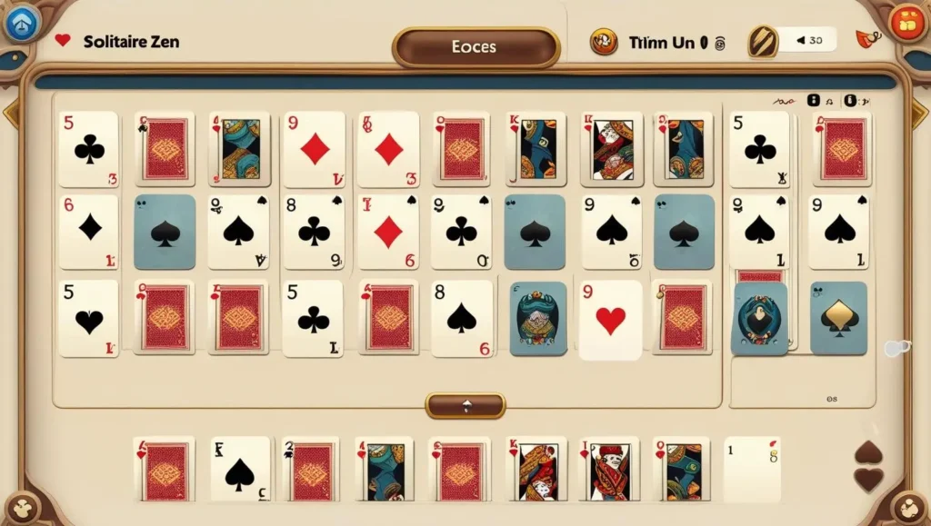 Screenshot of Solitaire Zen, an easy online game free