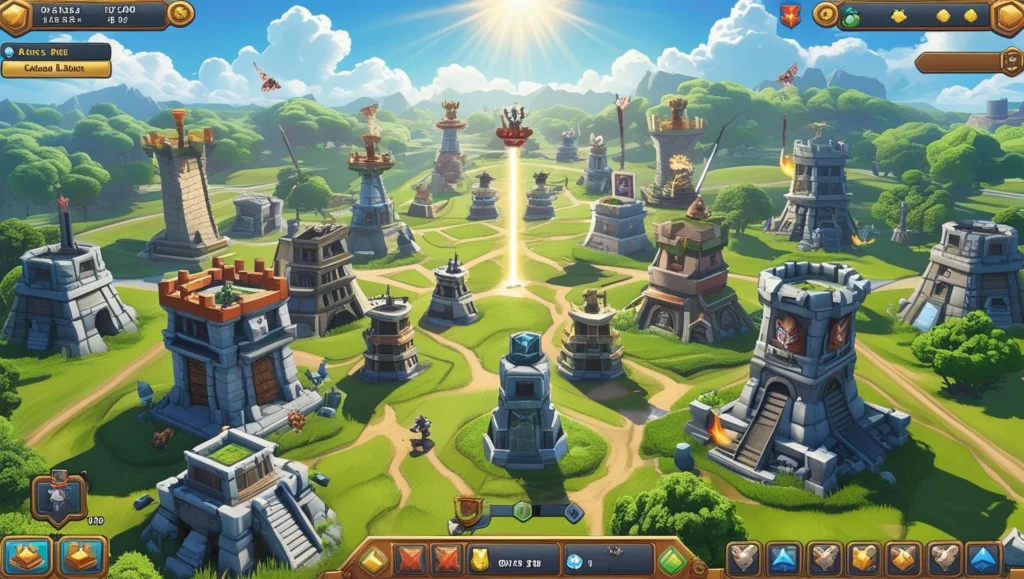 Screenshot of Tower Defense Blitz, an online strategy game with towers